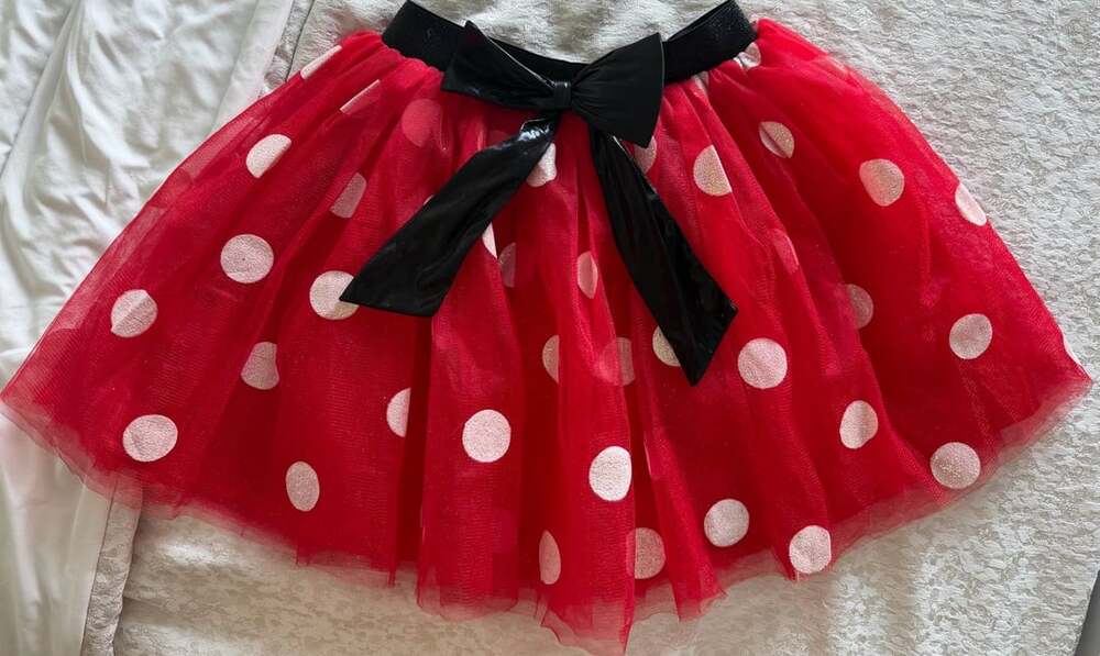 Disney Minnie Mouse Skirt Adult One Size Red Polka Dot Tutu